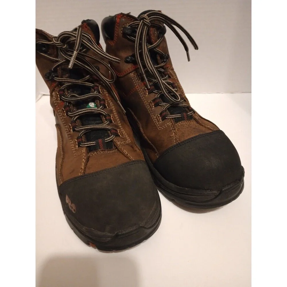 Timberland PRO BOSSHOG Boot Size 9.5M  Brown Composite Safety Toe Work Ankle Mid